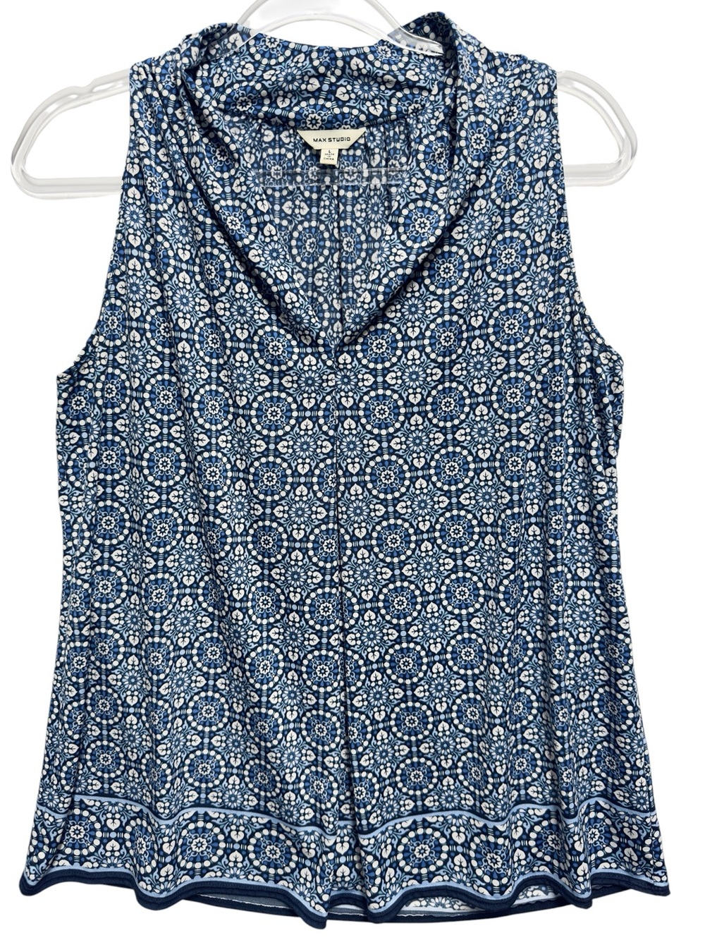 Tuxedo Silky Liquid Knit Polka Dots Geometric Floral Petal Vines Tank Top Blouse